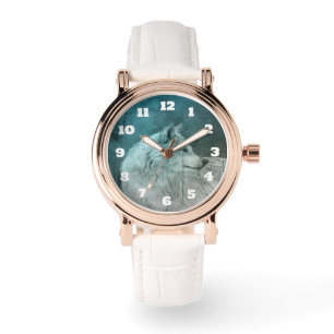 Mooie Grijze Wolf in een Donker Bos Horloge