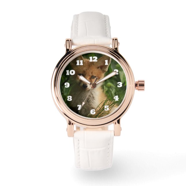 Mooie Grijze Wolf in een Donker Bos Horloge (Voorkant)