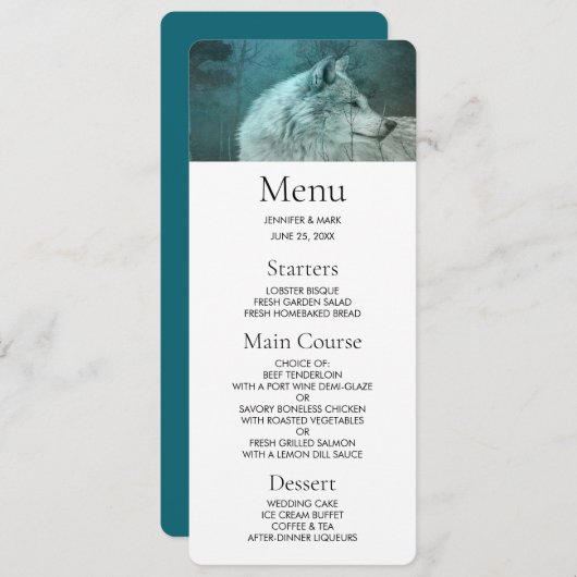 Mooie Grijze Wolf in een Donker Bos Kaart (Voorkant / Achterkant)