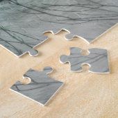 Mooie Grijze Wolf in een Donker Bos Legpuzzel (Zijkant)