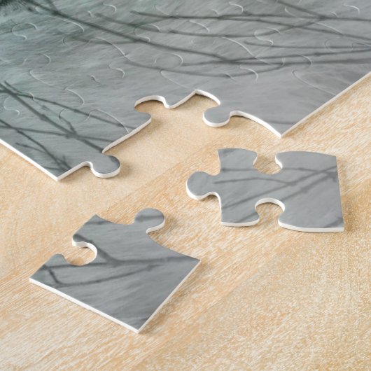 Mooie Grijze Wolf in een Donker Bos Legpuzzel (Zijkant)