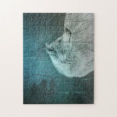 Mooie Grijze Wolf in een Donker Bos Legpuzzel (Verticaal)