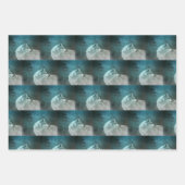 Mooie Grijze Wolf in een Donker Bos Patroon Inpakpapier Vel (Voorkant 2)