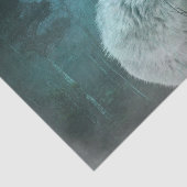 Mooie Grijze Wolf in een Donker Bos Tissuepapier (Detail)