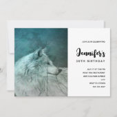 Mooie Grijze Wolf in een Donker Bos Verjaardag Kaart (Voorkant)