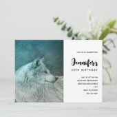 Mooie Grijze Wolf in een Donker Bos Verjaardag Kaart (Staand voorkant)