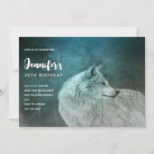 Mooie Grijze Wolf in een Donker Bos Verjaardag Kaart (Voorkant)