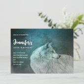 Mooie Grijze Wolf in een Donker Bos Verjaardag Kaart (Staand voorkant)