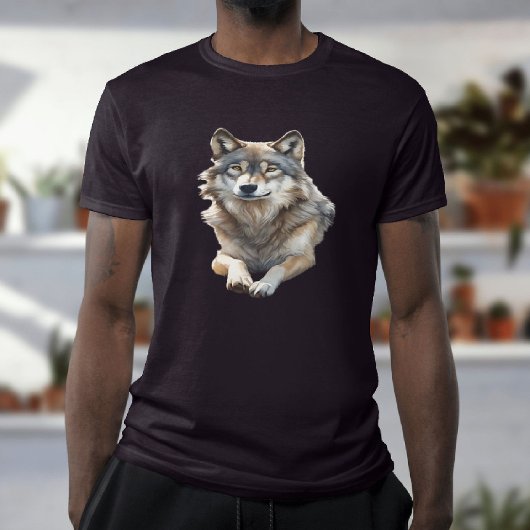 Mooie grijze wolf loungen t-shirt