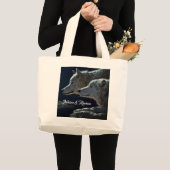Mooie grijze wolven 's nachts grote tote bag (Voorkant (product))
