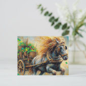 Mooie grijze zigeuner Vanner Trekkar Shamrocks Briefkaart (Staand voorkant)