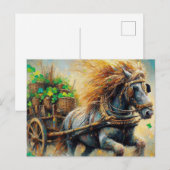 Mooie grijze zigeuner Vanner Trekkar Shamrocks Briefkaart (Voorkant / Achterkant)