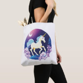 Mooie grillige eenhoorn paard sticker tote bag (Dichtbij)