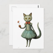 Mooie grillige grijze kat briefkaart (Voorkant / Achterkant)