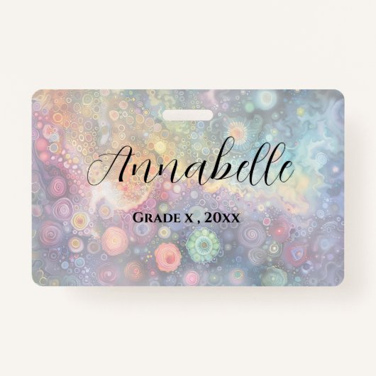 Mooie grillige kleurrijke terug naar school badge (Voorkant)