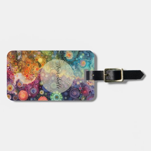 Mooie grillige kleurrijke terug naar school bagagelabel (Voorkant horizontaal)