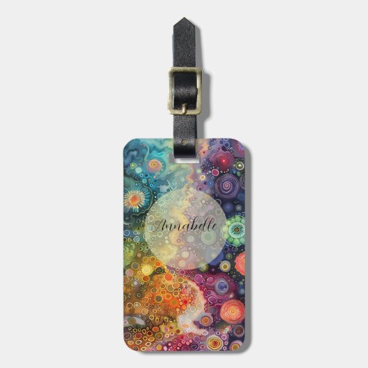 Mooie grillige kleurrijke terug naar school bagagelabel (Voorkant verticaal)