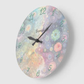 Mooie grillige kleurrijke terug naar school grote klok (Hoek)