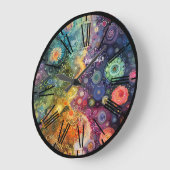 Mooie grillige kleurrijke terug naar school grote klok (Hoek)