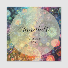 Mooie grillige kleurrijke terug naar school naamplaatje