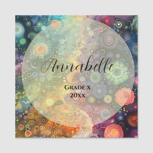 Mooie grillige kleurrijke terug naar school naamplaatje (Voorkant)