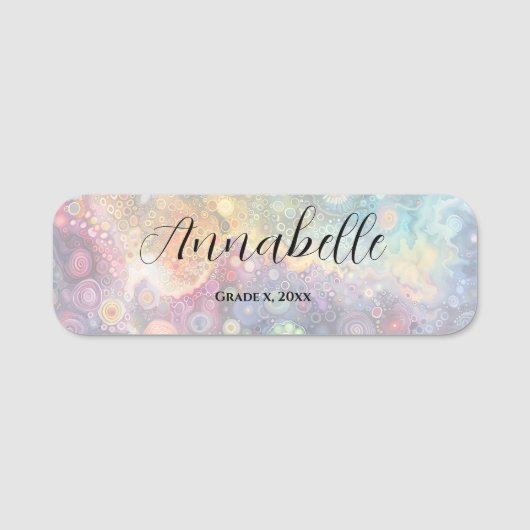 Mooie grillige kleurrijke terug naar school naamplaatje (Voorkant)