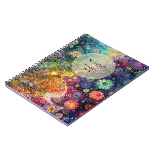 Mooie grillige kleurrijke terug naar school notitieboek (Linkerzijde)