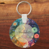 Mooie grillige kleurrijke terug naar school sleutelhanger (Voorkant)