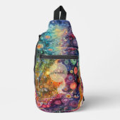 Mooie grillige kleurrijke terug naar school sling bag (Voorkant)