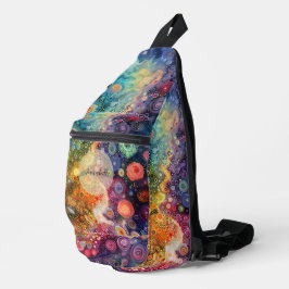 Mooie grillige kleurrijke terug naar school sling bag