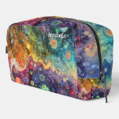 Mooie grillige kleurrijke terug naar school toilettasje (Rechterhoek)