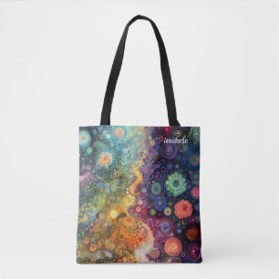 Mooie grillige kleurrijke terug naar school tote bag