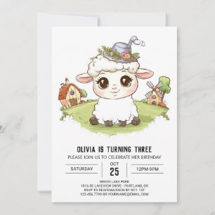 Mooie grillige schapen digitale verjaardag kaart