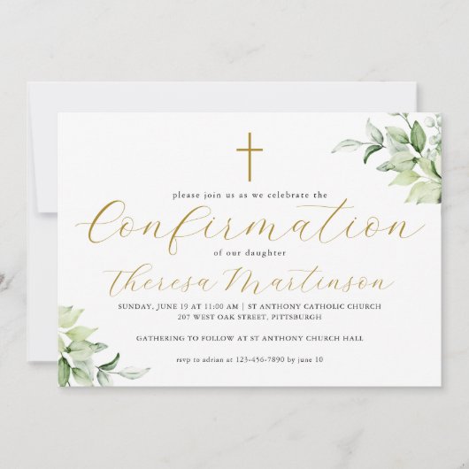 Mooie groen en kruisbevestiging kaart (Voorkant)