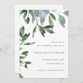 Mooie groen- en mosterdblauw-Florale bruiloft (Voorkant / Achterkant)