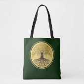 Mooie Groen Gele Banyan Boom van het Leven Tote Bag (Voorkant)