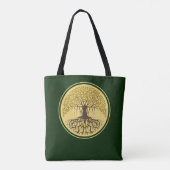 Mooie Groen Gele Banyan Boom van het Leven Tote Bag (Achterkant)