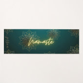 Mooie Groen Goud Namaste Mandala Aangepaste Naam Yogamat (Voorkant (horizontaal))