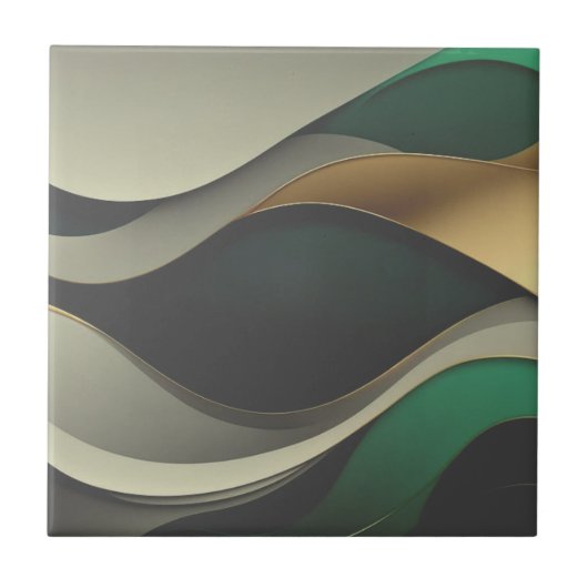 Mooie groen gouden huis tegels tegeltje (Voorkant)