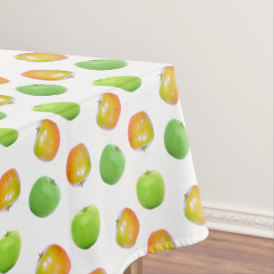 Mooie groene appels op wit tafelkleed