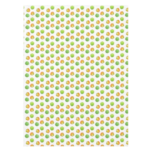 Mooie groene appels op witte tablet tafelkleed (Voorkant)