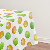 Mooie groene appels op witte tablet tafelkleed (Voorbeeld)