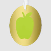 Mooie groene appelsilhouet ornament (voorkant)