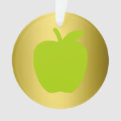 Mooie groene appelsilhouet ornament (voorkant)
