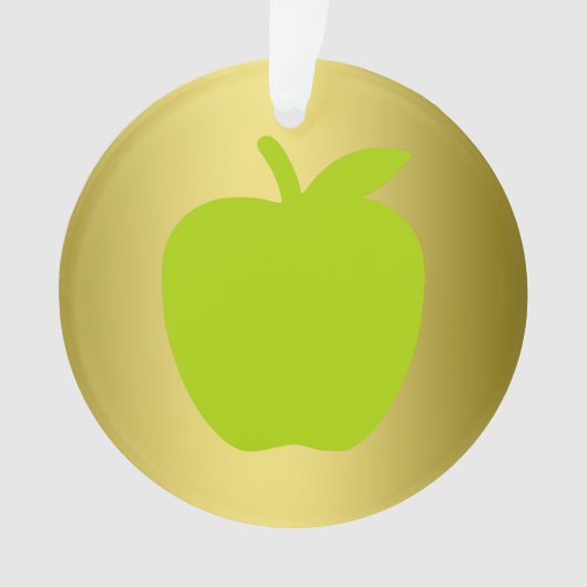 Mooie groene appelsilhouet ornament (voorkant)