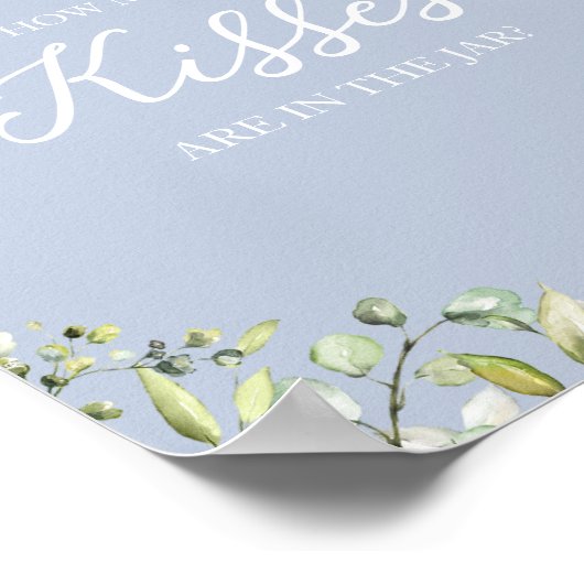 Mooie groene aquarel Hoeveel kusjes bord Poster (Hoek)