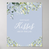 Mooie groene aquarel Hoeveel kusjes bord Poster (Voorkant)