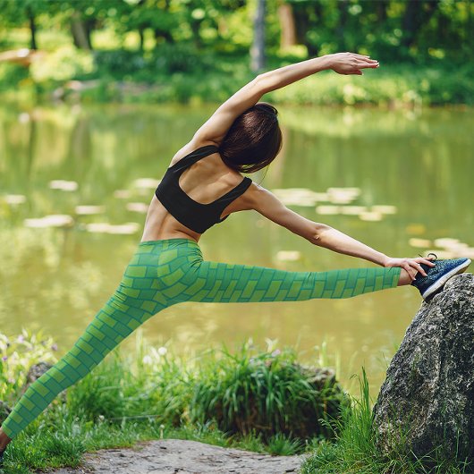 Mooie groene bakstenen gym yoga vrouwen strakke le leggings