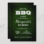 Mooie groene BBQ verjaardagsfeestje Uitnodigen Kaart (Voorkant / Achterkant)