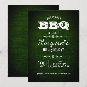 Mooie groene BBQ verjaardagsfeestje Uitnodigen Kaart